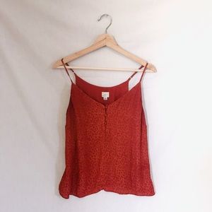 a new day // orange satin leopard camisole
